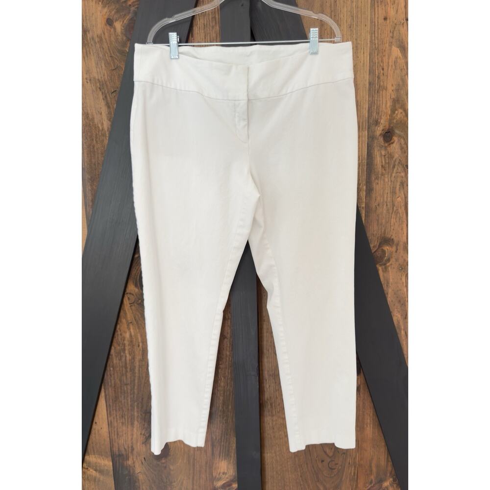 Alfani White Slim Leg Tummy Control Dress Pants Stretchy Plus Size 18